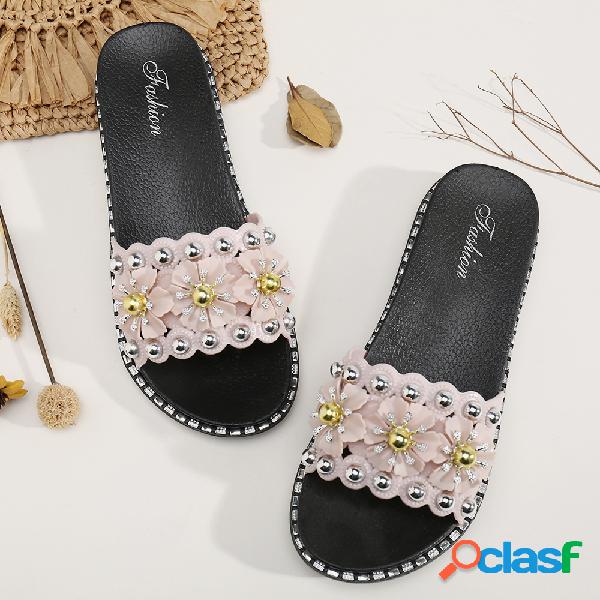 Womens Muitos estilos Flores Decor Soft Chinelos de