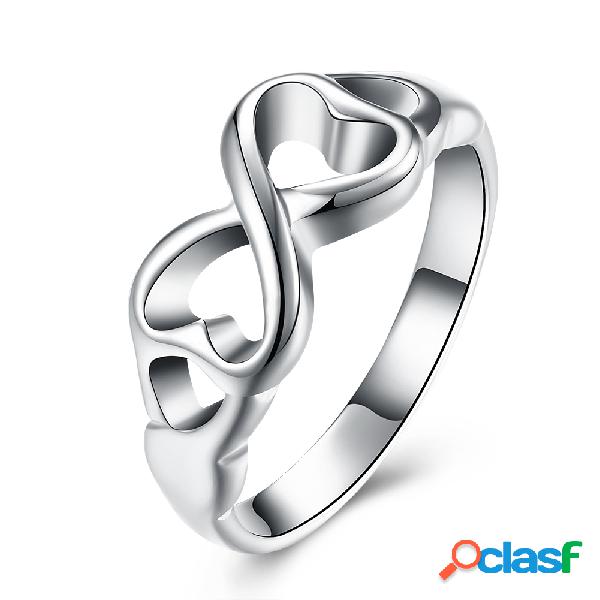 YUEYIN Sweet Ring Oco Heart Number 8 Women Ring