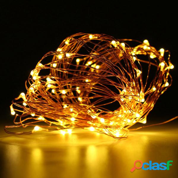 10 M 100 LED Fio De Cobre Fada Corda Luz Alimentado Por