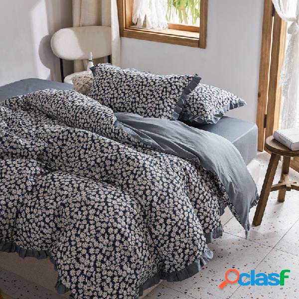 3/4 Pcs Floral Pequeno Margarida Algodão Conjunto De Rural