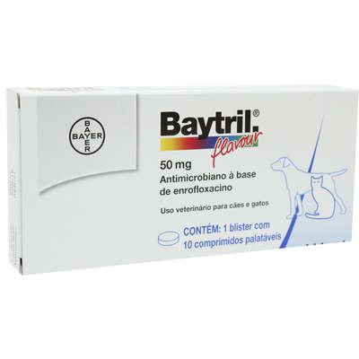 Antibiótico Bayer Baytril Flavour Enrofloxacino 50 mg - 10