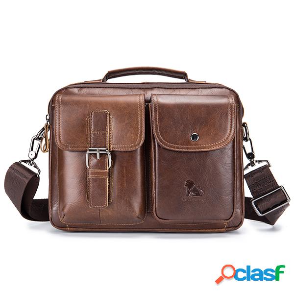 Bolsa Vintage Transversal Masculina Couro Genuíno