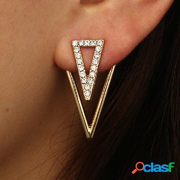 Brincos Triângulo Vintage Strass Hallow Brincos Brincos