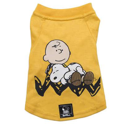Camiseta Zooz Pets Charlie Snoopy Sleeping Amarela