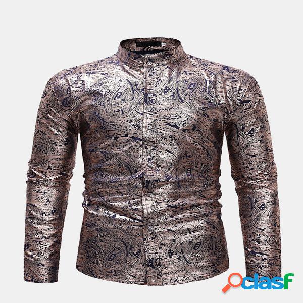 Casual Stand Collar Manga comprida Slim Fit Multicolor Hot