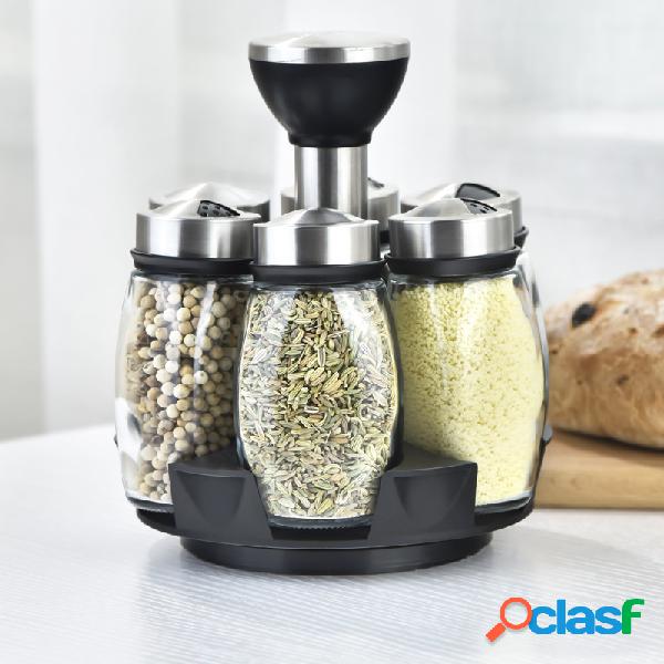 Cozinha Conjunto de tanque de tempero rotativo Garrafa de