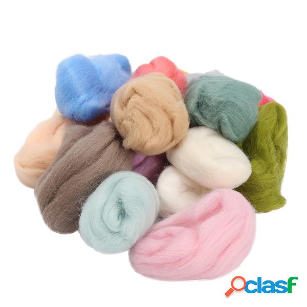 DIY Wool Woodland Needle Felting Spinning 17 cores Kit para