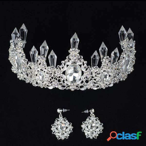 Elegante Cabelo Acessórios Brinco Set Handmade Branco