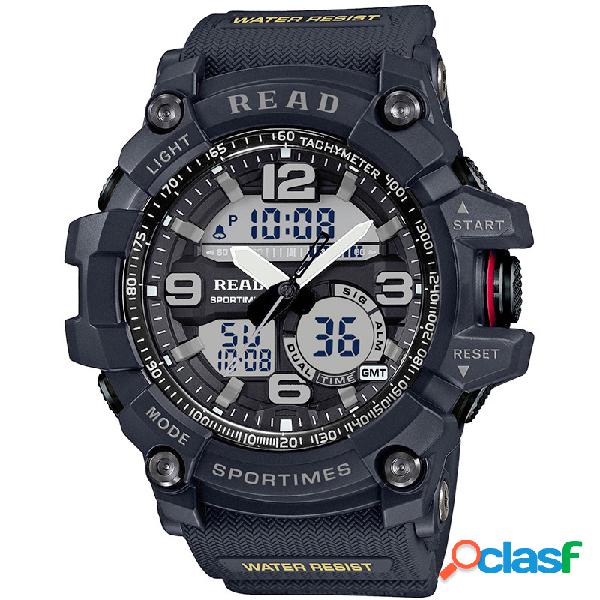 Esporte Digital Quartz Dual Display Relógio De Pulso