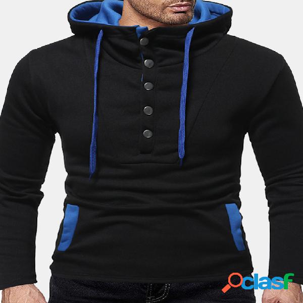 Esporte Masculina Casual Chic Hit Color Botões Decoração