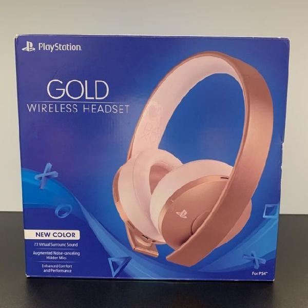 Headset Sony Serie Ouro 7.1 Wireless New Gold New Color Rose