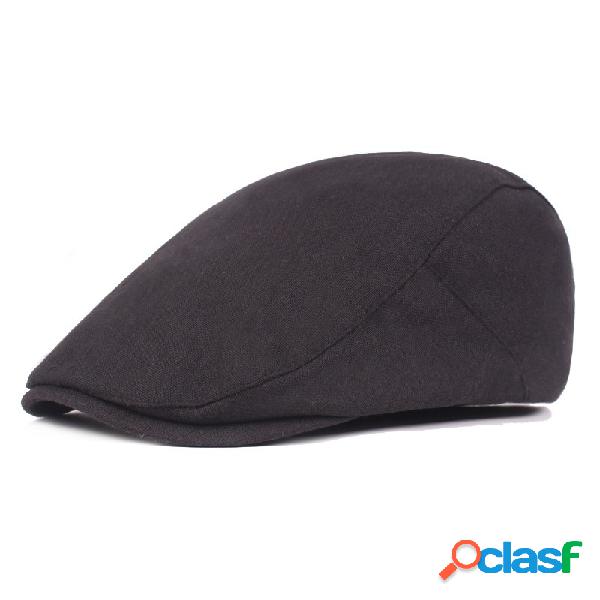 Homens Cor Sólida Algodão Boina Cap Pato Chapéu Sombrinha