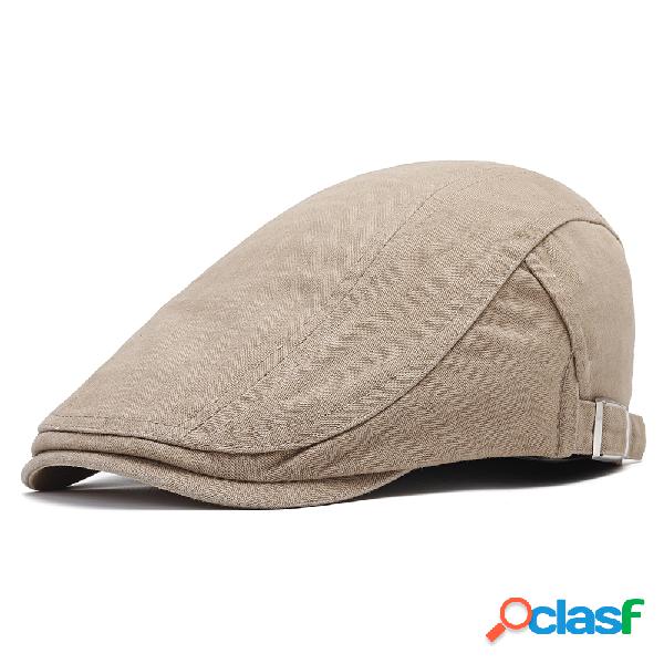 Homens algodão cor sólida boina cap sombrinha casual ao ar