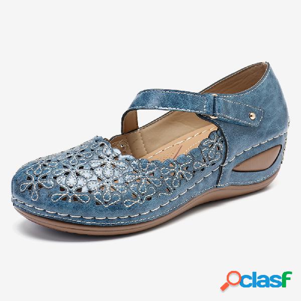 LOSTISY Mulheres Confortável Gancho Loop Mary June Wedges