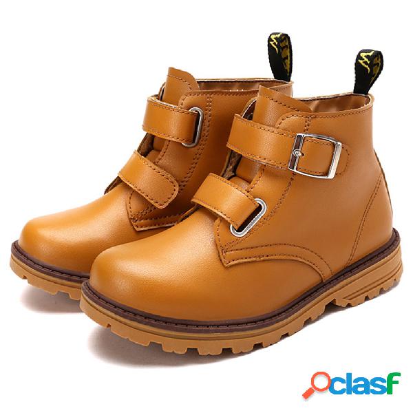 Meninos cor pura impermeável Gancho Loop Martin botas para