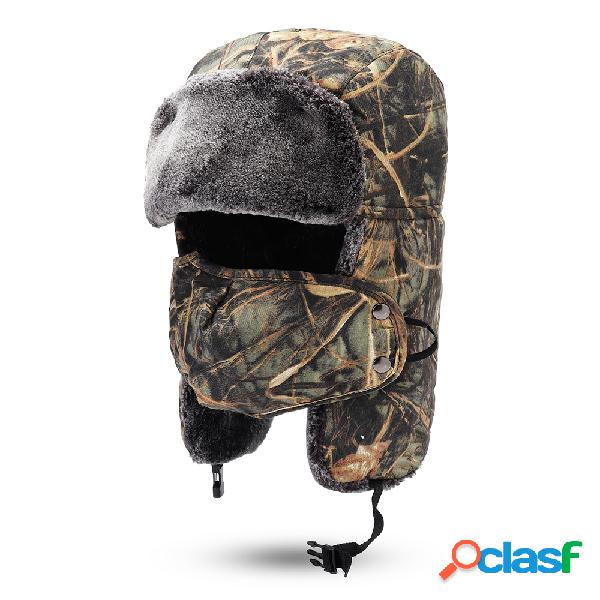 Mens Camuflagem Inverno Quente Lei Feng Chapéu Algodão de