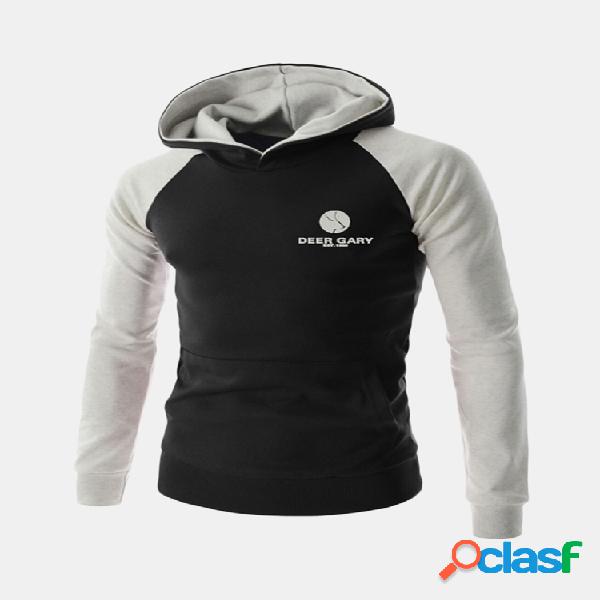 Mens Inverno Costura Big Front Pocket Hoodies manga longa
