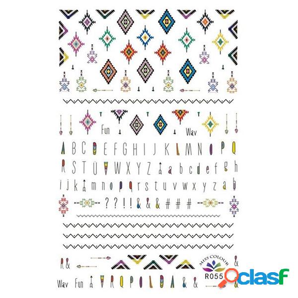 Mix Bohemia Design Nail Art Sticker 3D Simple Beautiful