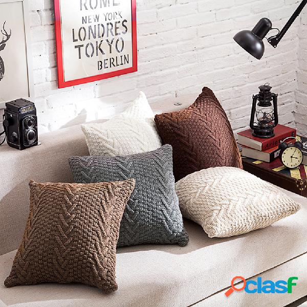 Moda Knitting Throw Pillow Cases Café Sofá Capa de