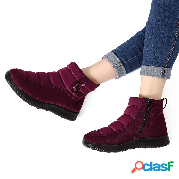 Mulheres inverno algodão forro de pele botas de neve de