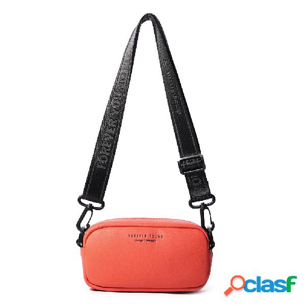 Mulheres sólido casual esporte pequeno crossbody Bolsa