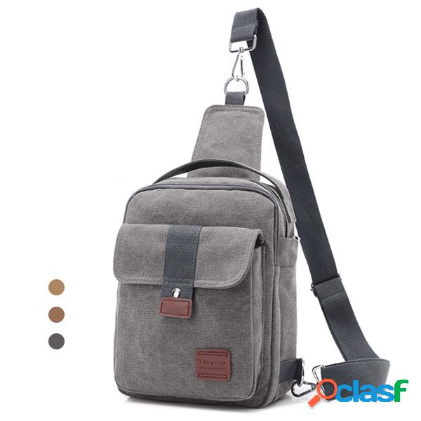 Multi-uso Casual Canvas Peito Bolsa Vintage Sling Bolsa