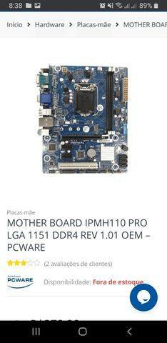 Placa mãe DDR4 1151 IPMH110 PRO