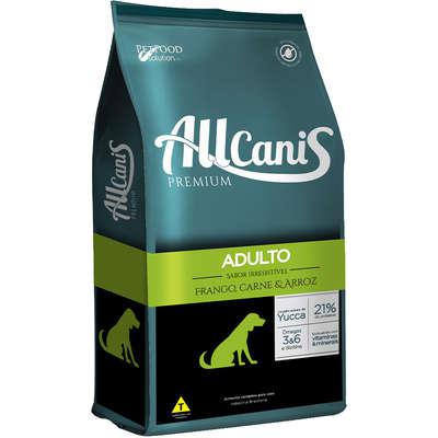 Ração Allcanis Premium Adulto Frango, Carne e Arroz