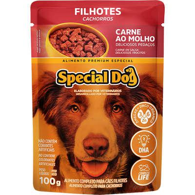 Ração Úmida Special Dog Sachê Carne para Cães Filhotes