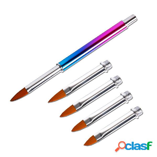 Unhas arte 5 cabeça de substituição de cristal pintado