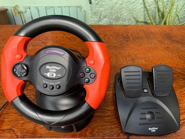Volante e pedal para PS2