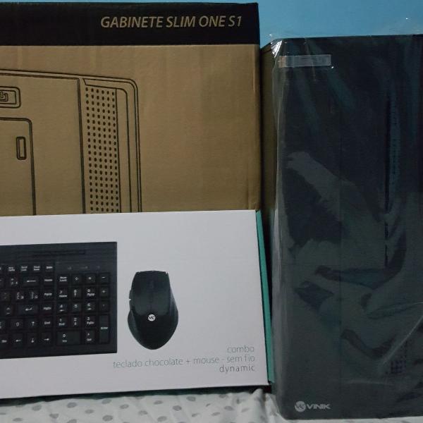 kit gabinete mouse teclado óptico fonte