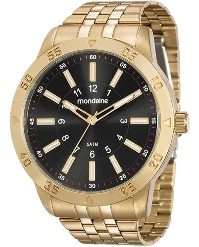 Relógio Mondaine Masculino Analógico Dourado Original + Nf