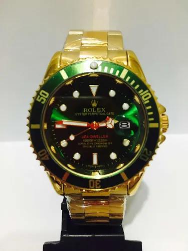 Relógio Submariner Gold Verde Caixa Grande De 45mm