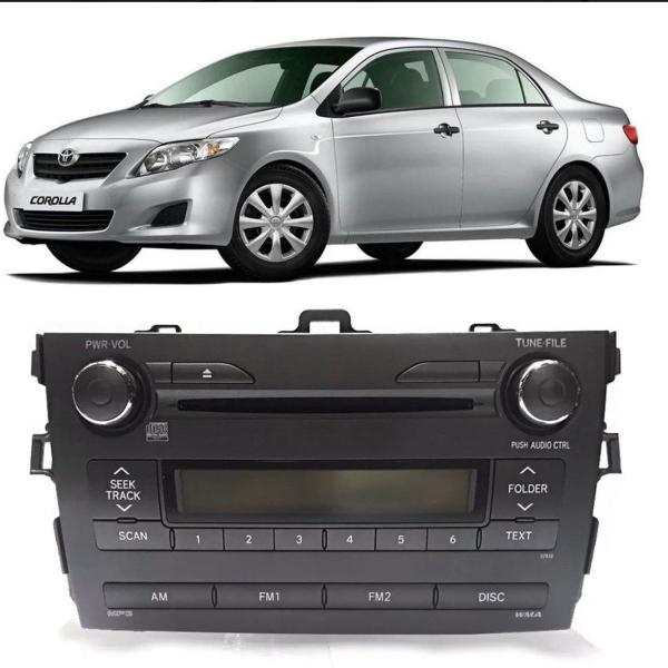 multimídia som rádio cd player mp3 toyota corolla