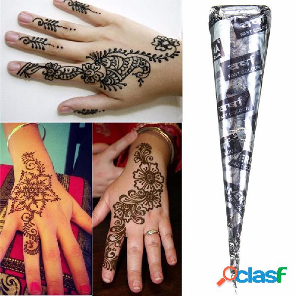 1Pcs Black Natural Herbal Henna Cones Tatuagens temporárias