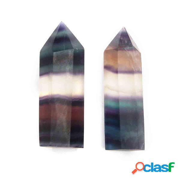 2pcs DIY Cristal Natural Fluorite Quartzo Cristal Ponto