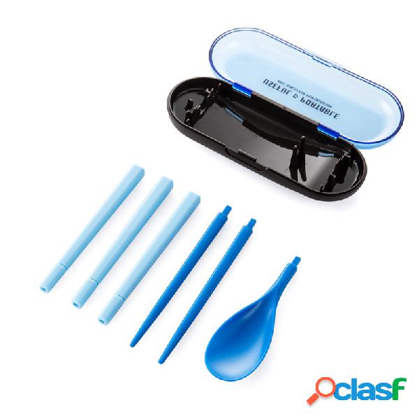 3peças Conjunto de Louça Portátil Dobrável Pauzinhos
