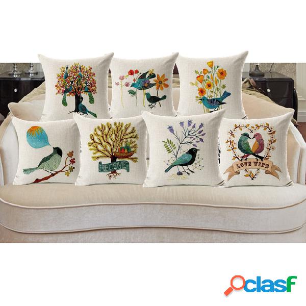45x45 cm Casa Decoração Flor e Pássaro 7 Padrões