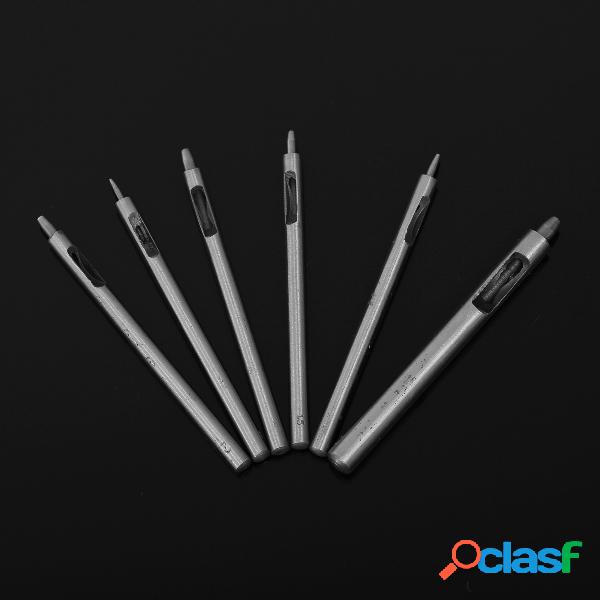 6pcs Steel Leather Puncher Hole Craft Kit Set Oco Puncher