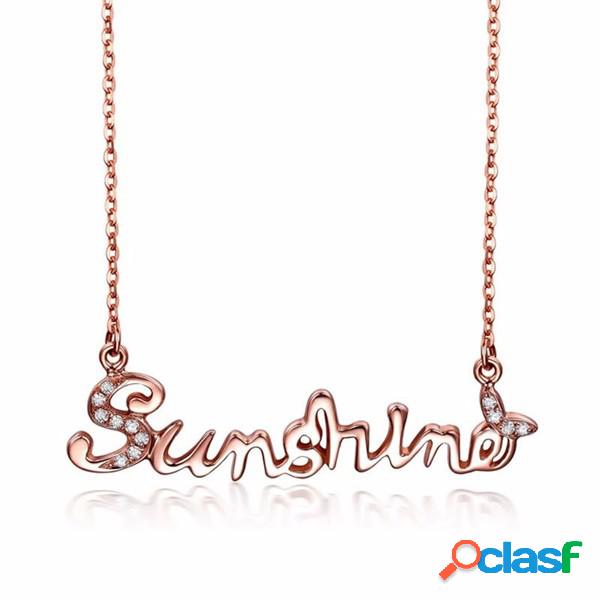 925 Sterling Silver Sunshine Letter Pandent Necklace