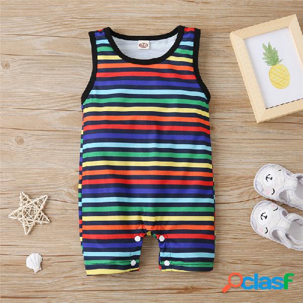 Baby Colorful Macacão casual sem mangas com estampa