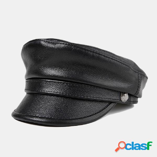 Boina militar de capuz plana de marinha de meia idade da