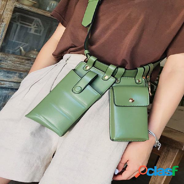 Bolso cintura Bolsa cor sólida Crossbody Bolsas para homens