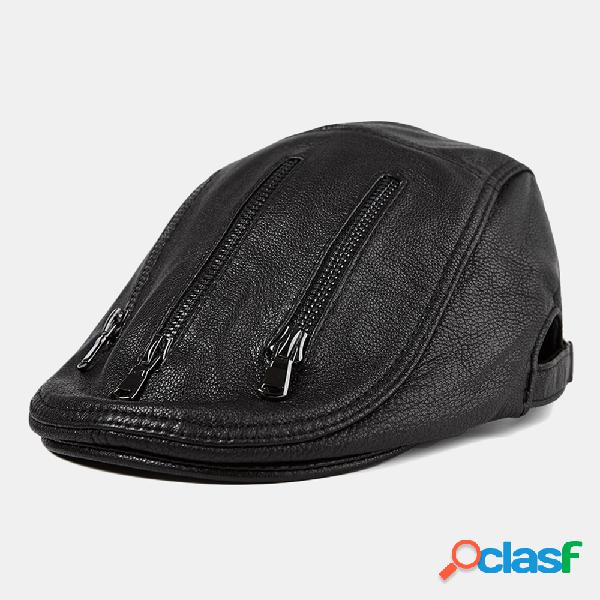 Boné de boina de pele de carneiro de seção única de pele