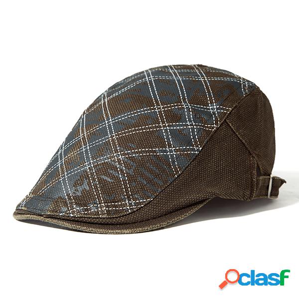 Chapéu Masculino de Boina de Algodão Ajustável Com