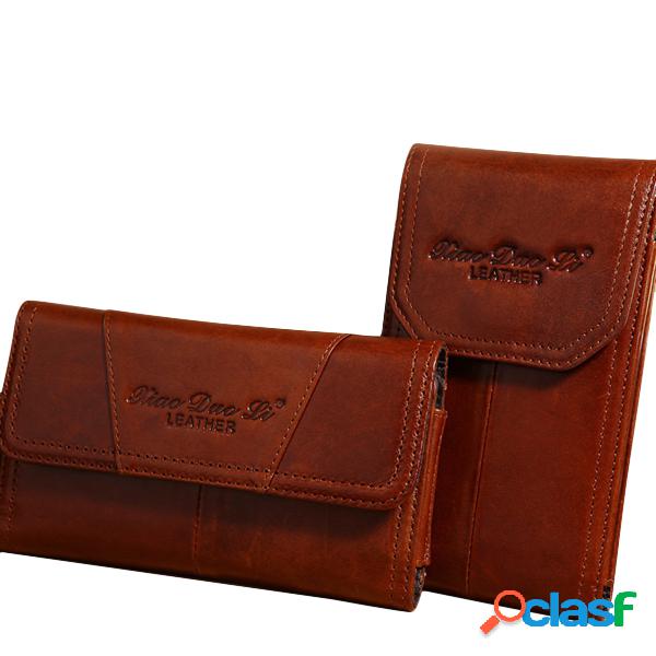 Couro Genuíno Cintura Bolsa Sólido Crossbody Bolsa