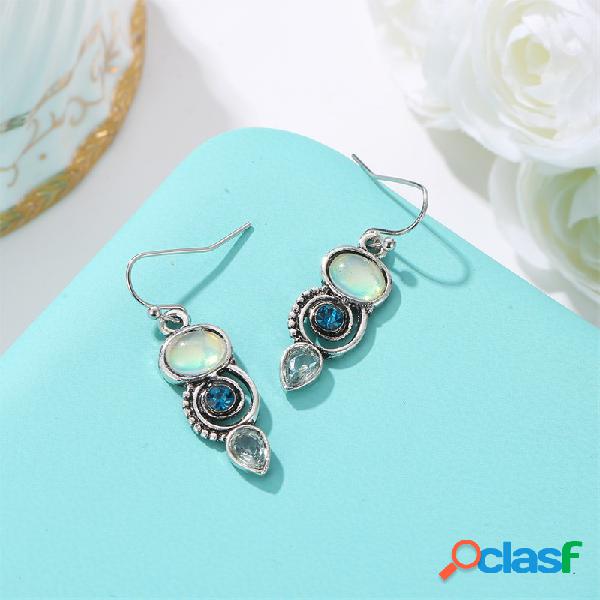 Cristal Rotativo boêmio Brincos Estilo Longo Strass Orelha
