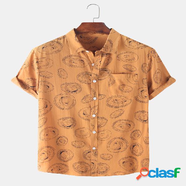 Desenho de linha pontilhada para homem Fruit Print Casual