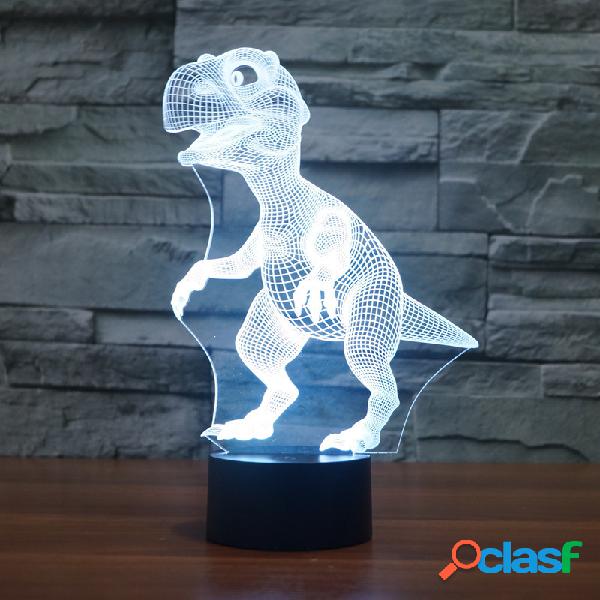 Dinossauro Colorido 3D Luzes LED USB Battery Touch Control